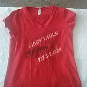 Girls Bella red  and black t-shirt